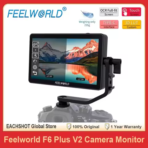 FEELWORLD F6 PLUS V2 6 Inch 3D LUT Touch Screen DSLR Camera Field Monitor IPS FHD 1920x1080 Video Fo