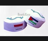 Peci Kopiah Palestina-indonesia Putih berkualitas/perlengkapan shalat motif terbaru