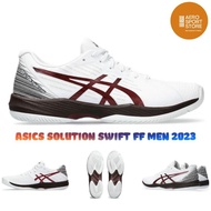 [ Asics SOLUTION SWIFT FF MEN TENNIS SHOES 2023 / White - Antique Red]
