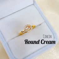 [Gold &amp; Co]New Budget Ring Emas 916 Cincin Round Cream Minimalist Gold 916 Emas Tulen
