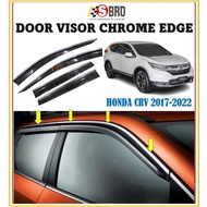 Honda CRV 2017-2025 Stainless Steel Chrome Edge Door Visor | Acrylic Material With Stainless Steel C