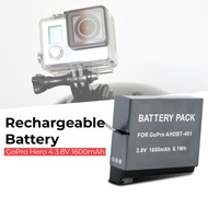 Baterai Cadangan Rechargeable Battery 3.8V 1600mAh for GoPro Hero 4 - AHDBT-401 (Replika 1:1) - Blac
