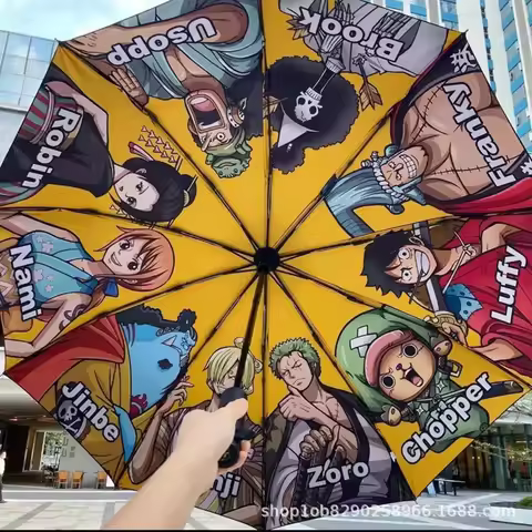 Anime One Piece Automatic Sunny Rain Dual Purpose Umbrella Chaopai New Animation Anime Periphery Gif