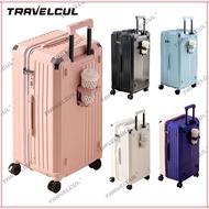 TRAVELCUL 5 Wheels Luggage Cup Holder Suitcase 20/26/30Inch Luggage Bag Travel Large Capacity
