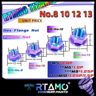 RTAMO Titanium Gr5 M5 M6 M8 M10 Hex Flange Nut Windshield Nut Sprocket Nut