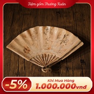 Shino wooden plate with fan-shaped 3-legged base (bottom seal)