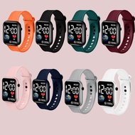Trendy Square Globe Digital Watch Minimalist TPU Strap for Students Kids