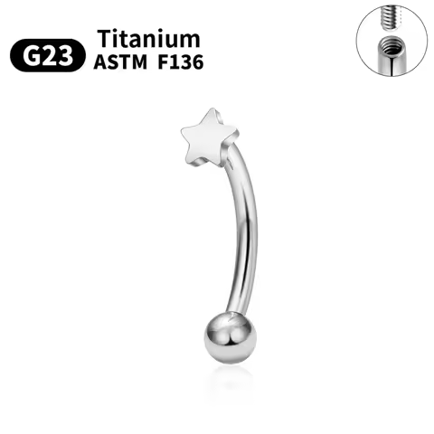 G23 Titanium ASTM-F136 Eyebrow Piercings Body Jewelry nternal thread Earring For Women