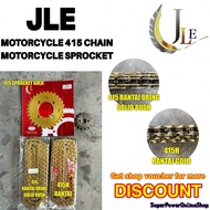JLE 415 Sprocket 100% Highquality Harden Gold 415 Rantai gold415x132 415x140 EX5 Y100/Y110/Lc135WAVE