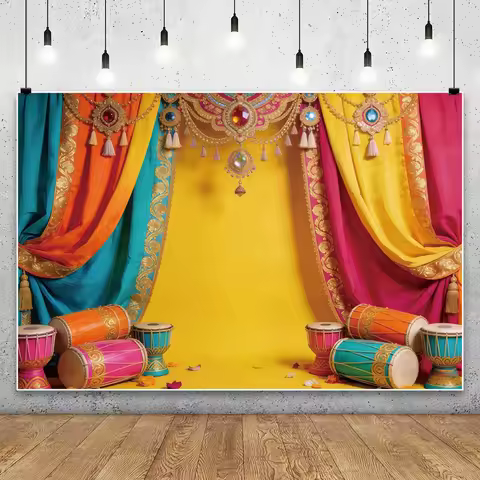 Indian Traditional Diwali Backdrop Happy Holi Flower Garland Bridal Shower Anniversary Wedding Party