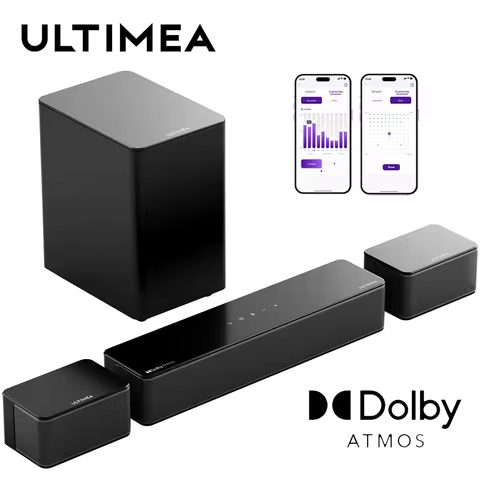 ULTIMEA 5.1 Sound Bar for TV with Dolby Atmos , Home Theater 3D Surround Sound System, 2 Surround Sp