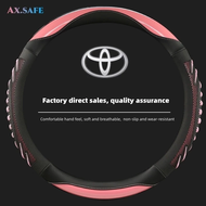 Toyota Leather Steering Wheel Cover for Yaris, Cross, Camry, Corolla, Vios, and Wigo