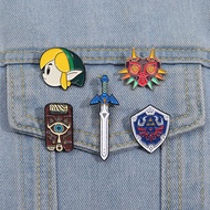 The Legend of Zelda Game Peripheral Brooch Hylian Shield Badge Sword Enamel Pin Jewelry Delivery Gif