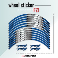 Free Shipping Hot Sale Front Rear Wheel Sticker Reflective Rim Stripe Tape Bike Motorcycle Stickers For YAMAHA FZ1 FZ 1 FZ-1