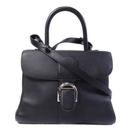 Delvaux 牛皮皮革Brillant MM銀扣手挽肩背兩用袋