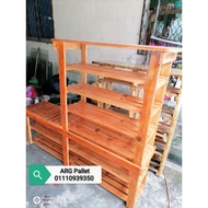 rak rak banku kasut 100% kayu Pallet free delivery