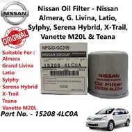 Original Nissan Oil Filter For Sentra N16 Livina Almera N17 Teana X-Trail Latio Sylphy NV200 C24 C26