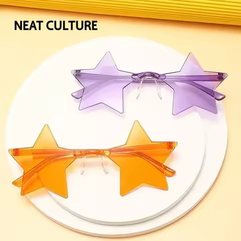 Thin Sheet Star Sunglasses Ocean Color Frameless Personality Dazzle Ball Sun Candy Color One Mirror