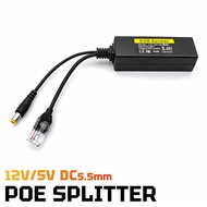 WGWK POE Splitter 48V To 5V 12V POE Camera Injector Power Adapter Cable Supply For Hikvision For CCT