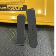 HBT men's and women's black striped rubber watch strap size A = 15mm, B = 21mm, H = 18mm