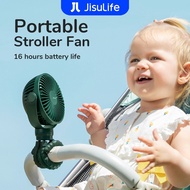 JISULIFE Stroller Fan Clip On Fan 4 Speeds 4000mAh Mute Strong Wind Portable Mini Octopus Fans Pram