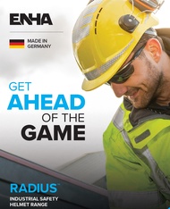 ENHA Radius DOSH SIRIM Safety Helmet White Ratchet with 4-point Chin Strap