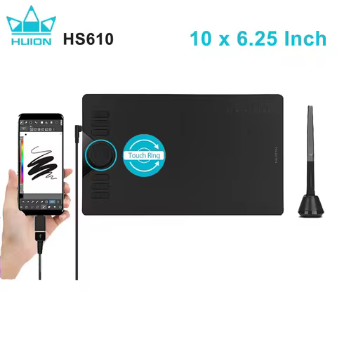 HUION HS610 Graphics Drawing Tablets Digital Battery-Free Pen Tablet Android Phone Tablet with Tilt 