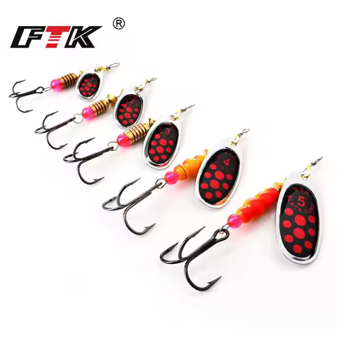 FTK Metal Spiner Bait Fishing Lure 4g-14g Spinner Copper Metal Fishing Spoon Lure For Trout Perch Pi