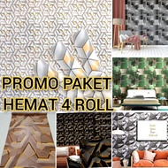 SAVING PACKAGE 4 ROLL 3D Geometric Wall Sticker Wallpaper, Luxurious, Elegant, Premium, Contemporary