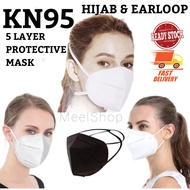 KN95 MASK EARLOOP/HEADLOOP MASK HIJAB MASK KN95 5 LAYERS PROTECTION FACE MASK HEAD LOOP KN95 FACE MASK 5 PLY