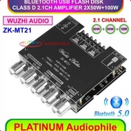 Bluetooth 5.0 Amplifier Class D Hifi Stereo Class D Amplifier 2.1 CH 2x 50W + 100W Original ZK-MT21