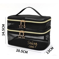 Can Hold A Lot Of Things GC-181 Cosmetic Bag Simple And Elegant Style 2-Layer Cute Star-Shaped Doubl