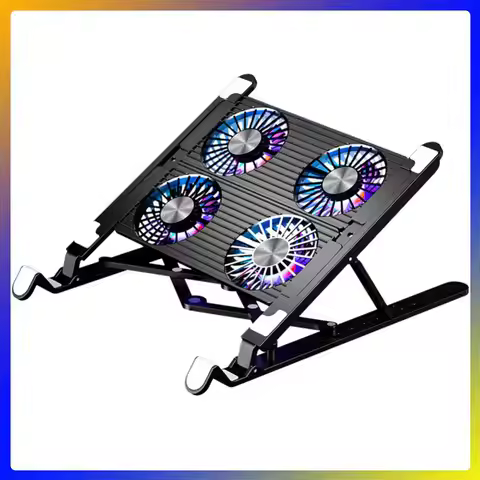 Laptop Cooling Fan with 2/4 Fans Foldable Gaming Laptop Cooler Fan RGB Silent Portable Laptop Holder
