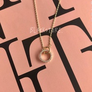 Necklace Double Ring Gold Diamond Pendant Necklace