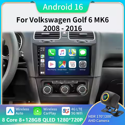 Car Radio For Volkswagen VW Golf 6 MK6 GTI 2008-2016 Wireless Carplay Android 16 Auto Radio Car Mult
