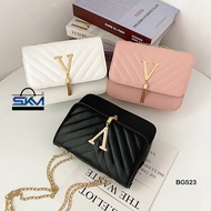 SKM Casual V-Shaped Embroidered Thread Chain Women Messenger Sling Bag BG523