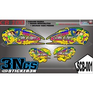 CB100 Wayang Arjuna Stripping Sticker, Honda CB 100 Wayang Arjuna striping, Honda CB 100 Arjuna pupp