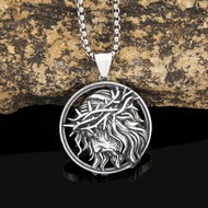 Stainless Steel 316l Men Women Necklace Ancient Greece Jesus Round Plate Die-Casting Shape Titanium 