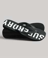 Men Superdry Code Core Sport Flip Flops - Black/Optic