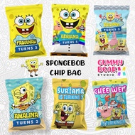 ❤ Siap 2 Hari ❤ Spongebob Party Chip Bag/Birthday Goodies Bag/SPONGEBOB GOODIES BAG