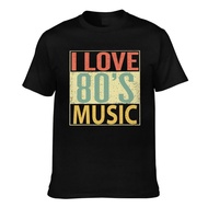 Fashion Printed I Love 80S Music Casual Tshirt For Men