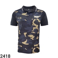 Men T-shirt Collar Army Design Jersey Material | Baju T-shirt Kolar Jersi Corak Askar Lelaki