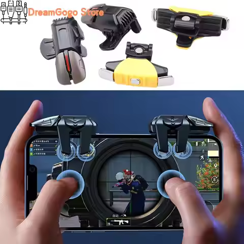 G21 Mobile Phone Game Trigger Gamepad Joystick 6-Finger Aim Shooting L1 R1 Key Button Game Fingertip