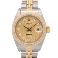 【二手】ROLEXDatejust 10P 鑲鑽腕錶，T 字頭序號，69173G CH/海軍藍/NP，18K（黃金）不鏽鋼，Datejust 10P 鑲鑽腕錶，T 字頭序號，女錶