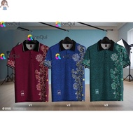 Baju Berkolar Lelaki Jersey Plus Size Polo Shirt Baju Batik Lelaki Perempuan Lengan Pendek Terenggan