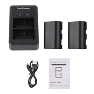 Sprcsg LP E6 E6N Battery and Charger Kit 2pcs 7.4V 2650mAh with 1pc LED2 LPE6 Dual Channel Camera US