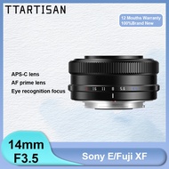 TTArtisan 14mm F3.5 AF Auto Focus APS-C ASPH Wide Angle Prime Lens For Camera Sony E A6000 ZVE10 FX3
