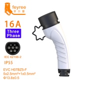 Feyree เครื่องชาร์จ EV 3เฟส Type2อะแดปเตอร์ปลั๊ก16A32A EVSE ชาร์จตัวเมีย IEC62196คอนเวอร์เตอร์แท่นชา