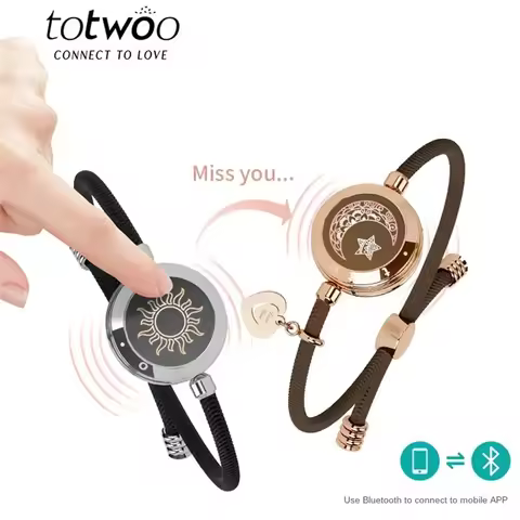 TOTWOO Long Distance Touch Bracelets for Lover ,Light up&Vibration Relationship Gifts for Lovers Sma