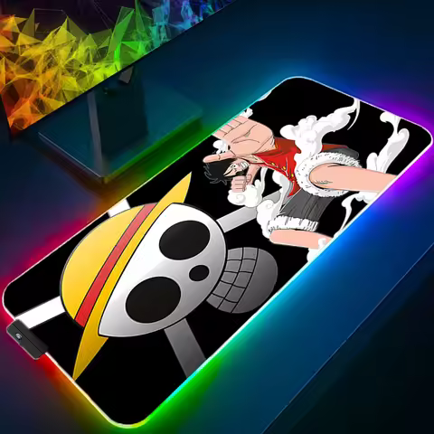 RGB Large Mouse Pad Gamer Keyboard LED Mousepad Pc Computer Desk Mat Gaming Pad One Piece Luffy Mous